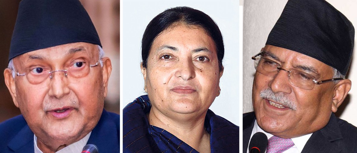 राष्ट्रपतिकै सामुन्ने ओली र प्रचण्डको चर्काचर्की, कसले के भने?