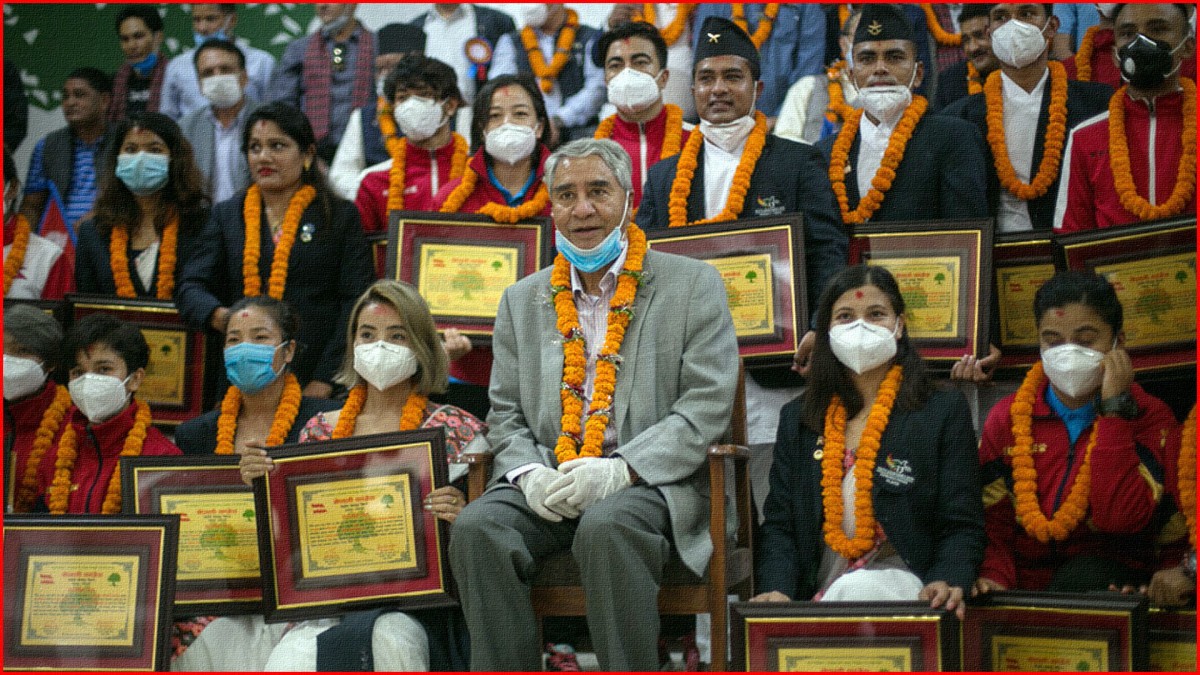 कांग्रेसले गर्यो १३ औं सागमा स्वर्णपदक हासिल गर्ने  खेलाडीलाई भब्य  सम्मान