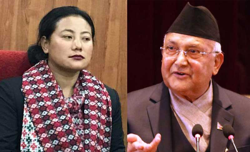 प्रधानमन्त्री ओलीलाई प्रचण्डकी बुहारीको चेतावनी – अब चुप लाएर बस्दैनौँ