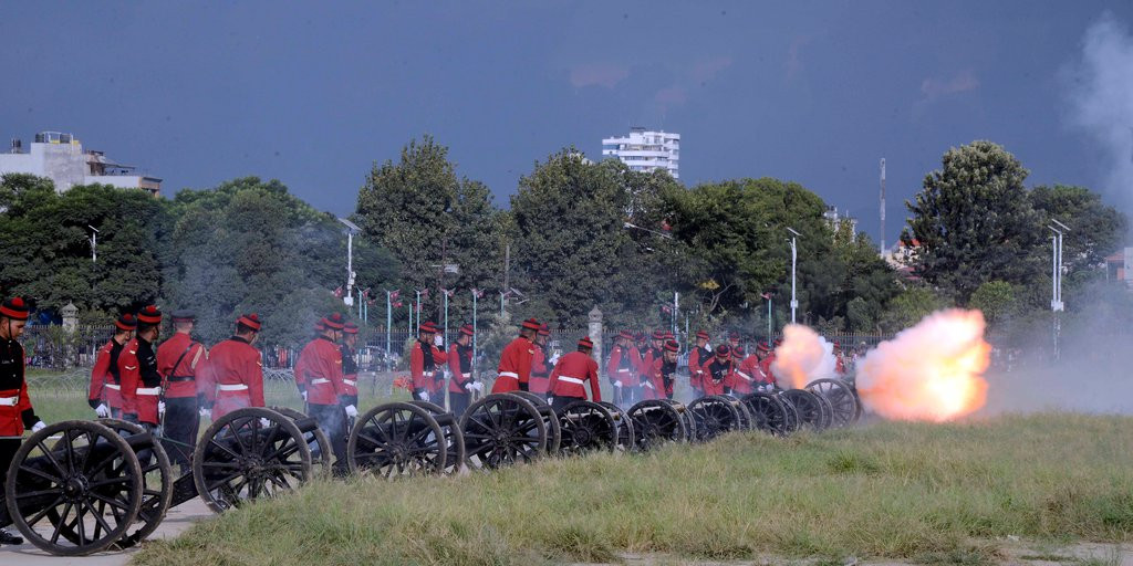 Symbolic feu de joie on Fulpati this year