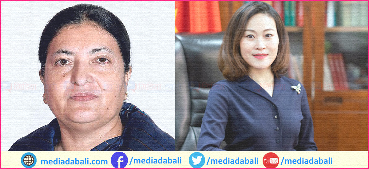 ओली–प्रचण्ड फुटेपछि चीन सक्रिय, अकस्मात विद्या भण्डारी भेट्न शितलनिवासमा राजदूत यान्छी