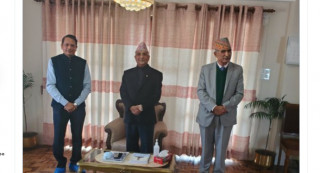प्रधानमन्त्री ओलीलाई भेटे बिजेपीका विदेश विभाग प्रमुख चौथाइवालेले