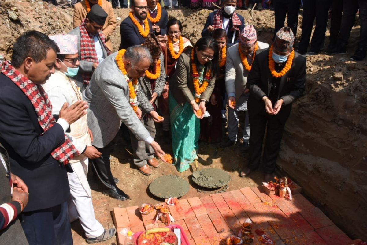 भूकम्पले भत्केका स्कूल भवन भारतको करोडौं सहयोगमा बन्दै, कान्ति भैरवमा भूमि पूजन