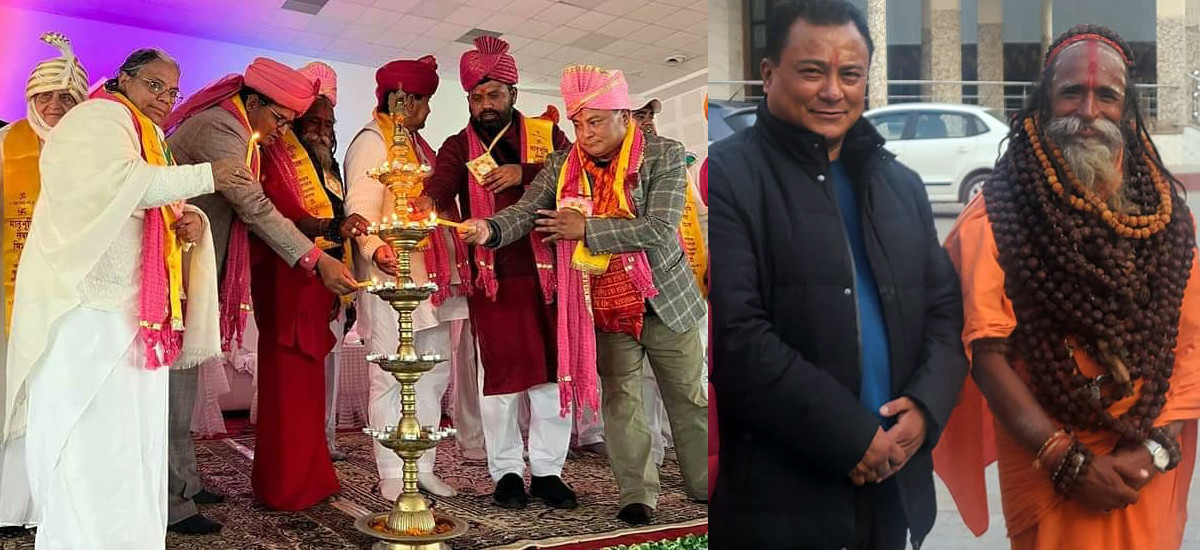 भारतमा कांग्रेस नेता मीनकृष्ण महर्जनलाई कालीबाबाको भव्य सम्मान