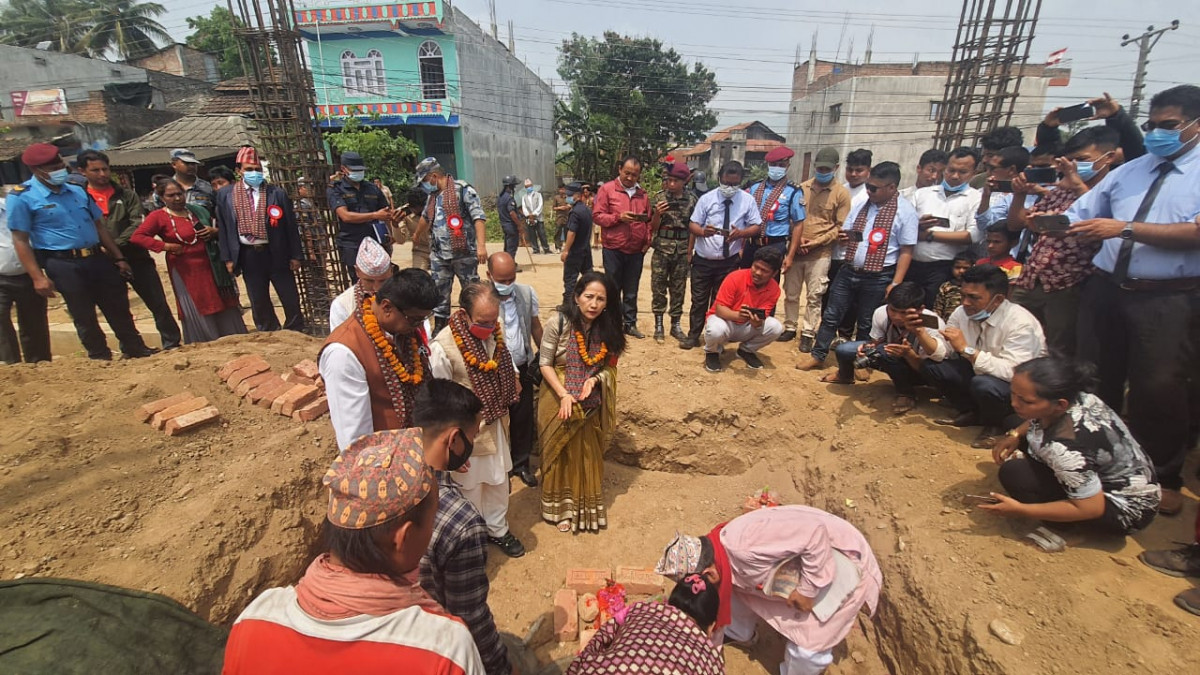 भारत सरकारको अनुदान सहयोगमा उदयपुरमा विद्यालयको नयाँ भवनको शिलान्यास