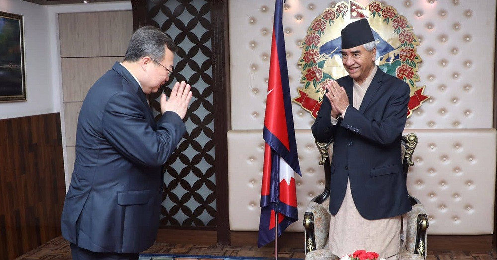 कम्युनिस्ट मिलाउन चिनियाँ नेता र प्रधानमन्त्री देउवाबीच भेटवार्ता, के भयो कुराकानी?