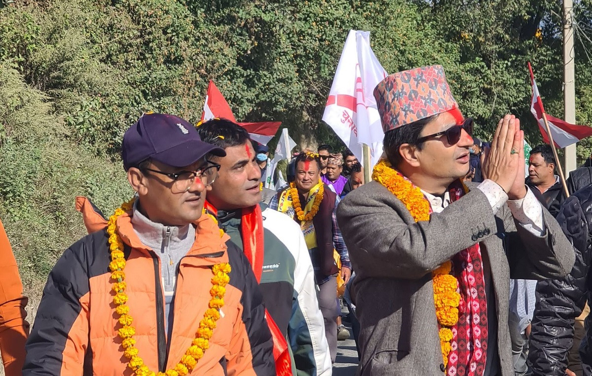 ललितपुर–१ मा उदय र मीनकृष्णलाई भव्य स्वागत, चुनाव जित्ने निश्चित 
