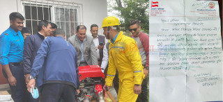 कांग्रेस सांसद खतिवडाको पहलमा ओखलढुंगाले पायो एक थान प्रोटेबल अग्नि नियन्त्रक