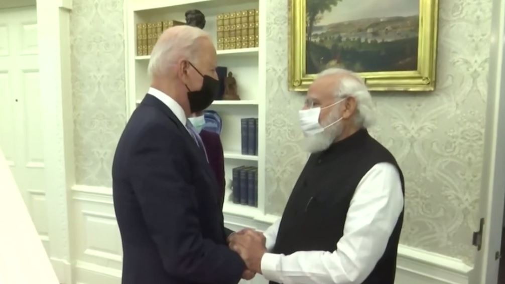 अमेरिकी राष्ट्रपति बाइडेनद्वारा भारतीय प्रधानमन्त्री मोदीलाई ह्वाइटहाउसमा भब्य स्वागत