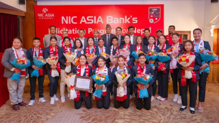 राष्ट्रिय महिला फुटबल टोलीलाई एनआईसी एशिया बैंकको सम्मान