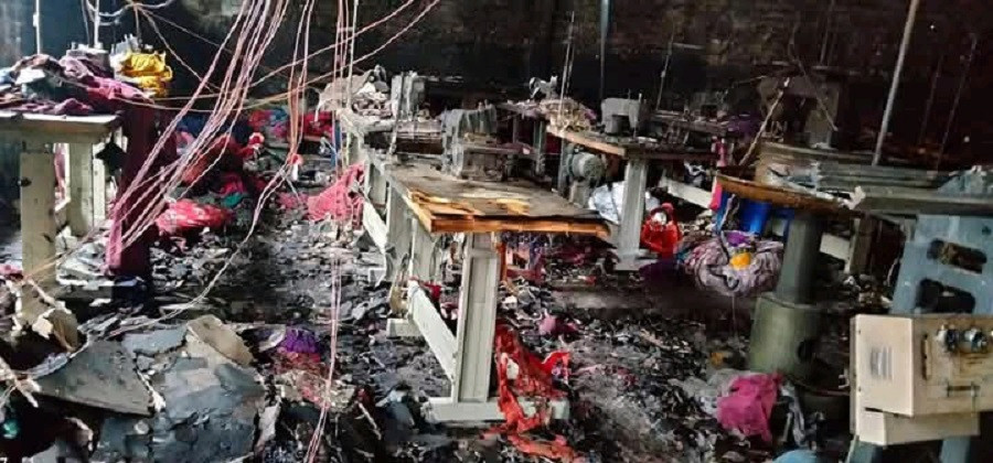विद्युत सर्ट हुँदा गार्मेन्ट उद्योगमा  भीषण आगलागी