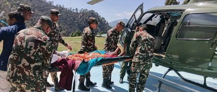 हेलिकप्टरमार्फत उद्वार गरिएकी महिला र नवजात शिशुको मृत्यु
